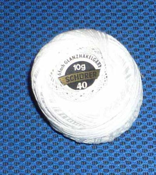 Schürer Glanzhäkelgarn 40 weiß 10 Gramm