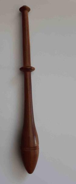 Klöppel mit großer Aufnahme ca 15,4 cm lang braunes Holz