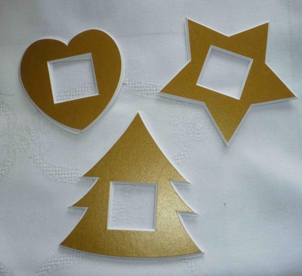 Set 3 Mini-Passepartout in gold