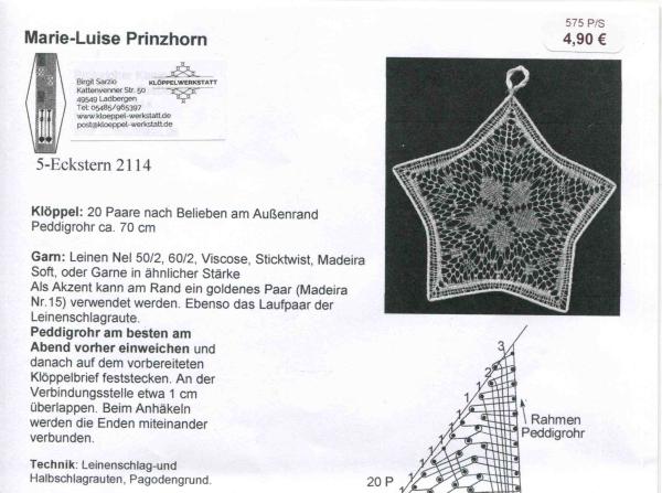 KB 5-Eckstern 2114 von Marie-Luise Prinzhorn