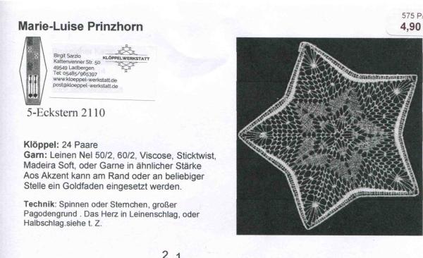 KB 5-Eckstern 2110 von Marie-Luise Prinzhorn