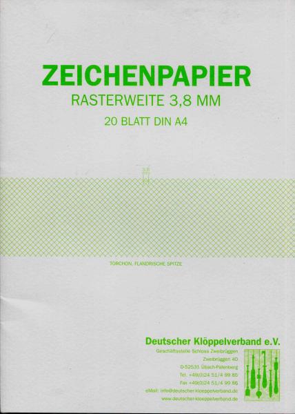 Zeichenpapier Raster 3,8 mm Torchon, Flandrische Spitze unvollständig