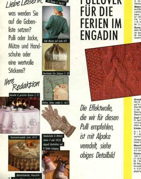 Anna 1987 November Kurs: Mützen und Handschuhe stricken