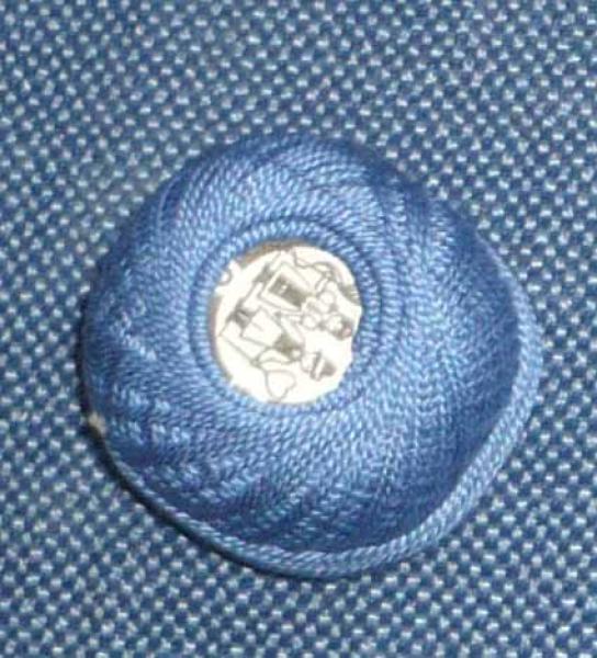 Perlgarn 8 aus Ungarn blau 10 Gramm