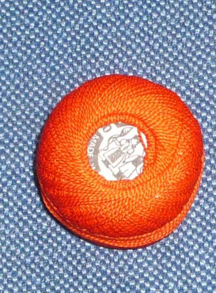 Perlgarn 8 aus Ungarn rotorange 10 Gramm