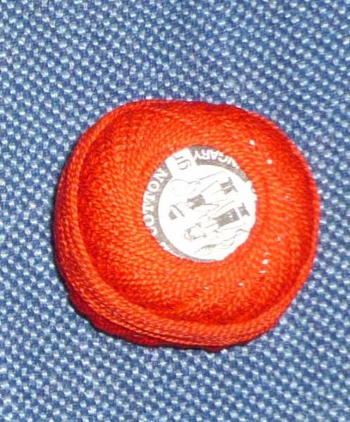 Perlgarn 8 aus Ungarn rot 10 Gramm