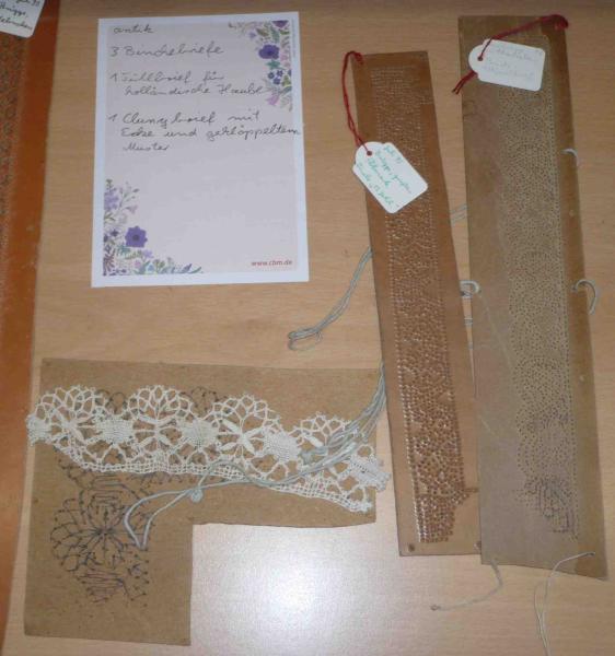 Set 5 Antike Klöppelbriefe (3x Binche, 1 x Tüll, 1 x Cluny)