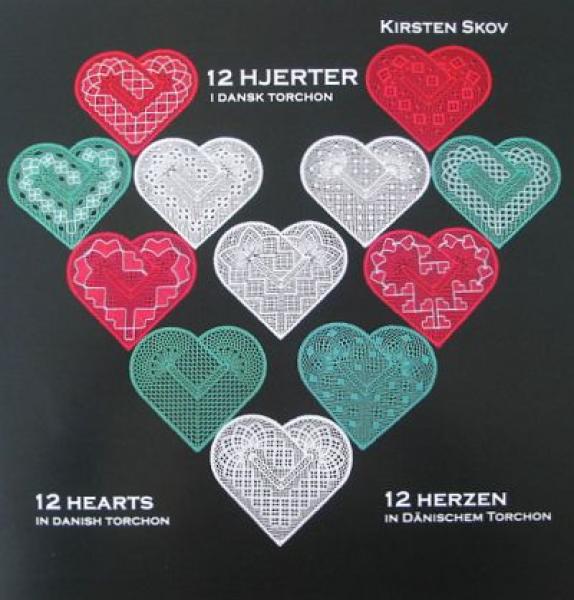 GESUCHT! 12 Herzen in dänischem Torchon von Kirsten Skov