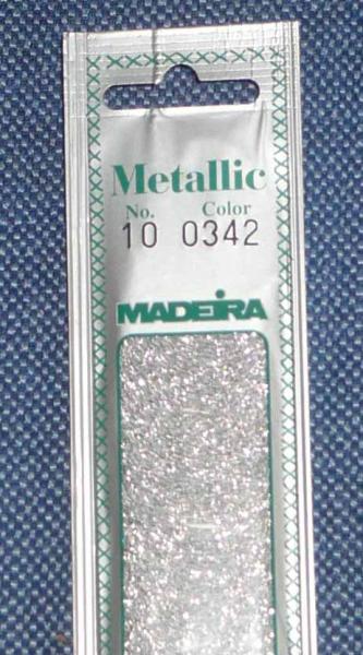Madeira Metallic Nr. 10 Color 0342 Silber