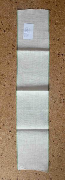 Leinenband wollweiß mit grünen Rändern ca. 83 cm lang 16,4 cm br