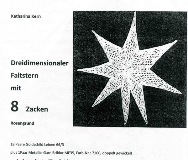 KB 3D Faltstern mit 8 Zacken - Rosengrund von Katharina Kern