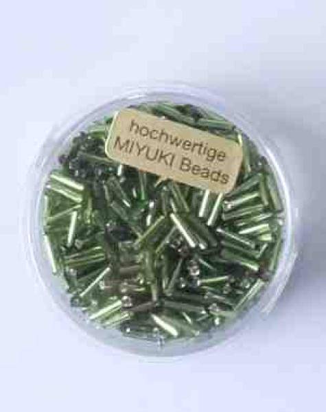MIYUKIstifte mit Hellgrün mitSilbereinzug 7/2mm 10 Gramm