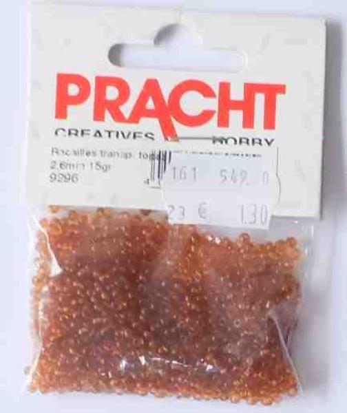 Rocailles 2,6 mm 15 Gramm transp. Topas - Pracht