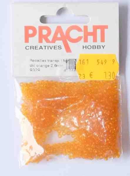 Rocailles 2,6 mm 15 Gramm dunkelorange - Pracht