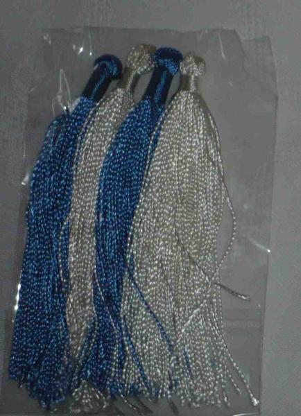 Set 4 Quasten blau/weiß