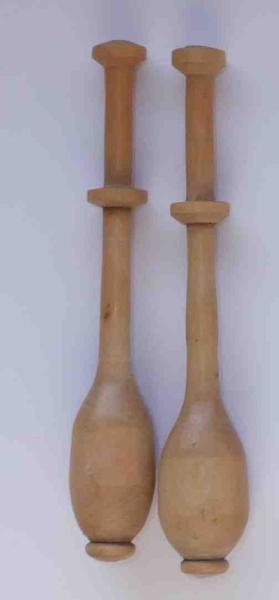 Paar Palmholzklöppel ca 9,8 cm lang