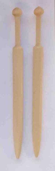 Paar Honitonklöppel ca 9,8 cm lang helles Holz