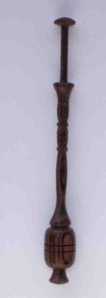 Schön gedrechselter Klöppel ca10,2 cm lang braunes Holz