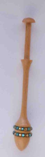 Dänischer Klöppel mit zwei Perlenringen ca 10 cm lang