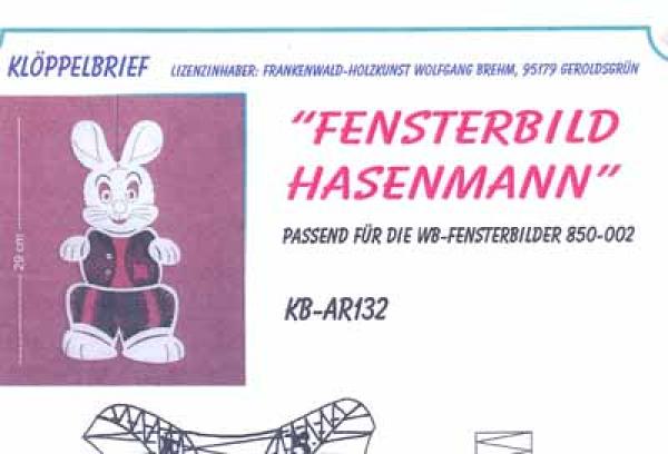 Fensterbild Hasenmann von Frankenwald-Holzkunst