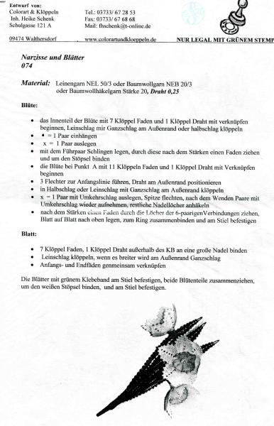 KB Narzisse und Blätter 074 von Colorart & Klöppeln