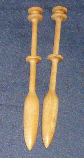 Paar Klöppel ca 11,7 cm lang doppelter Kopf
