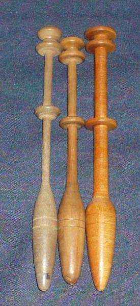 Set 3 Klöppel ca 11,4-12 cm lang doppelter Kopf