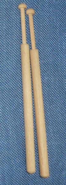 Paar Rollenklöppel ca 19,3 cm helles Holz