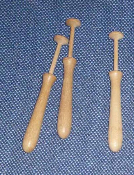 Set 3 Klöppel ca 10,4 cm helles Holz