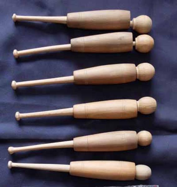 Set 6 Hülsenklöppel ca 13,7 cm lang