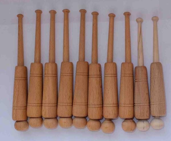 Set 10 Hülsenklöppel ca 13,2 cm lang
