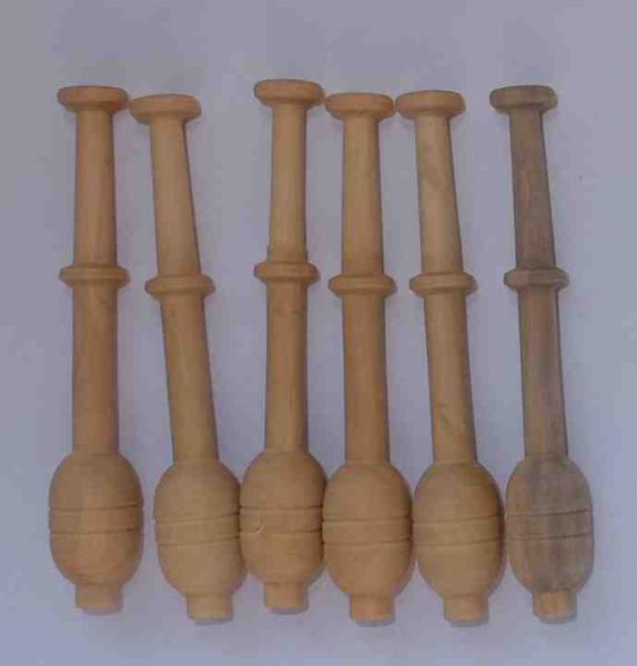Set 6 Palmholzklöppel ca 9 cm lang