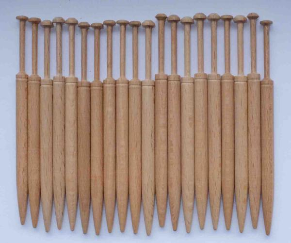 Set 20 Honitonklöppel ca 9,8 cm lang helles Holz