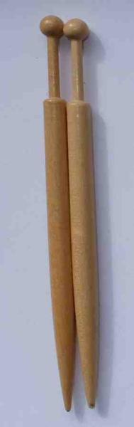 Paar Honitonklöpel ca 9,6 cm lang helles Holz