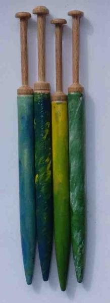 Set 4 handbemalte Honitonklöppel ca 9,8 cm lang