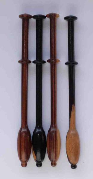 Set 5 Bincheklöppel ca 9,6 cm verschiedene Edelhölzer