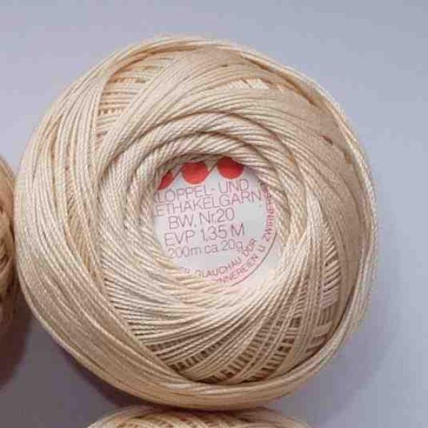 Klöppel- und Filethäkelgarn Nr. 20 ecru 20 Gramm = 200 Meter