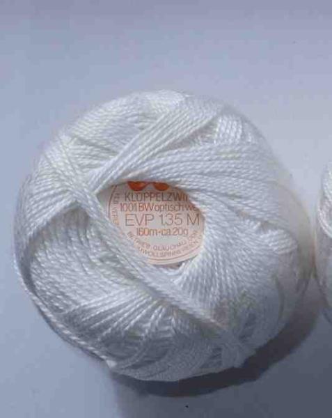 Klöppelzwirn 20 Gramm 160 Meter optikweiss
