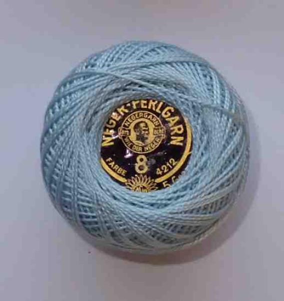Neger-Perlgarn 8 Col 4212 hellblau 5 Gramm