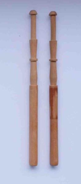 Paar Rollenklöppel  ca 14,5 cm hellbraunes Holz