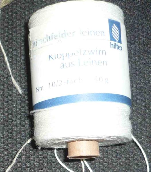 Hirschfelder Leinen Nm 10/2 50 Gramm gebleicht