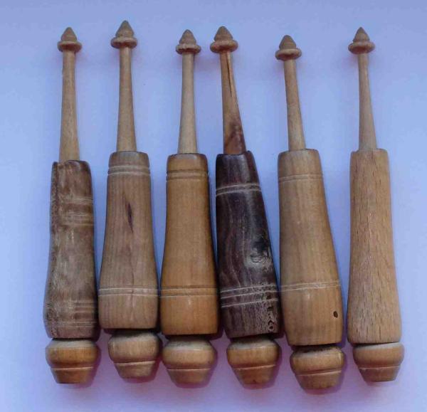 Set 6 ältere Hülsenklöppel ca 11,2 cm lang