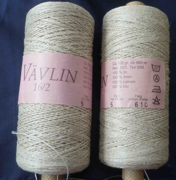 Vävlin 16/2 Farbe 610 je 100 Gramm ca 480 Meter Leinengarn
