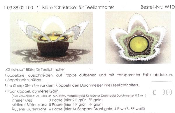 Blüte Christrose für Teelichthalter  W100 von Ina Meinhold