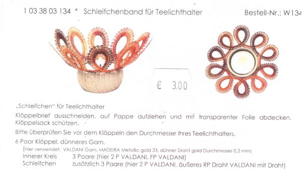 Schleifchenband  für Teelichthalter  W134 von Ina Meinhold