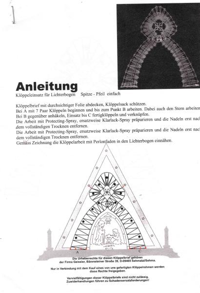 KB Klöppeleinsatz für Lichterbogen - Firma Geissler