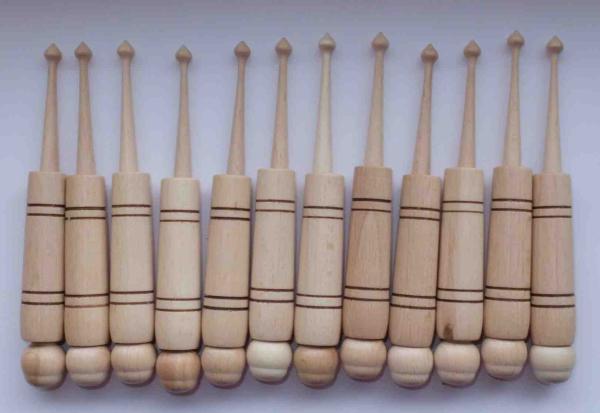 Set 12 Hülsenklöppel ca 13,1 cm