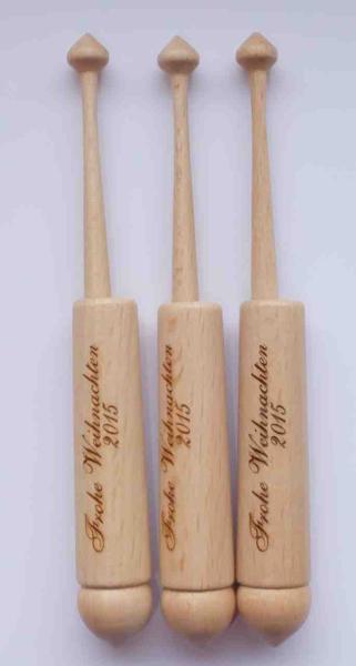 Hülsenklöppel "Frohe Weihnachten 2015" ca 13,2 cm "Weigel"