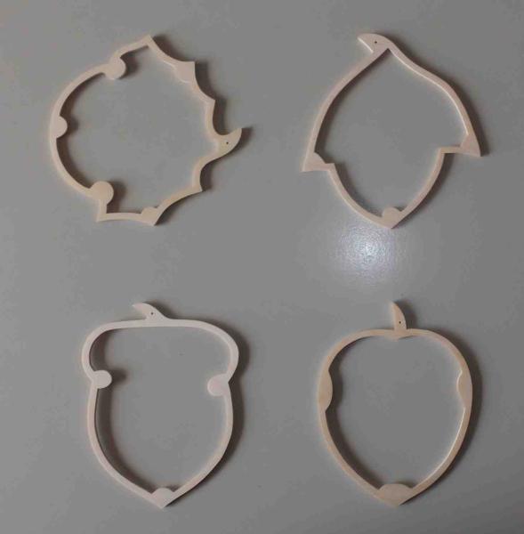 Set 4 Holzrahmen "Früchte"