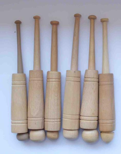 Set 6 Hülsenklöppel ca 13 cm lang leicht unterschiedlich